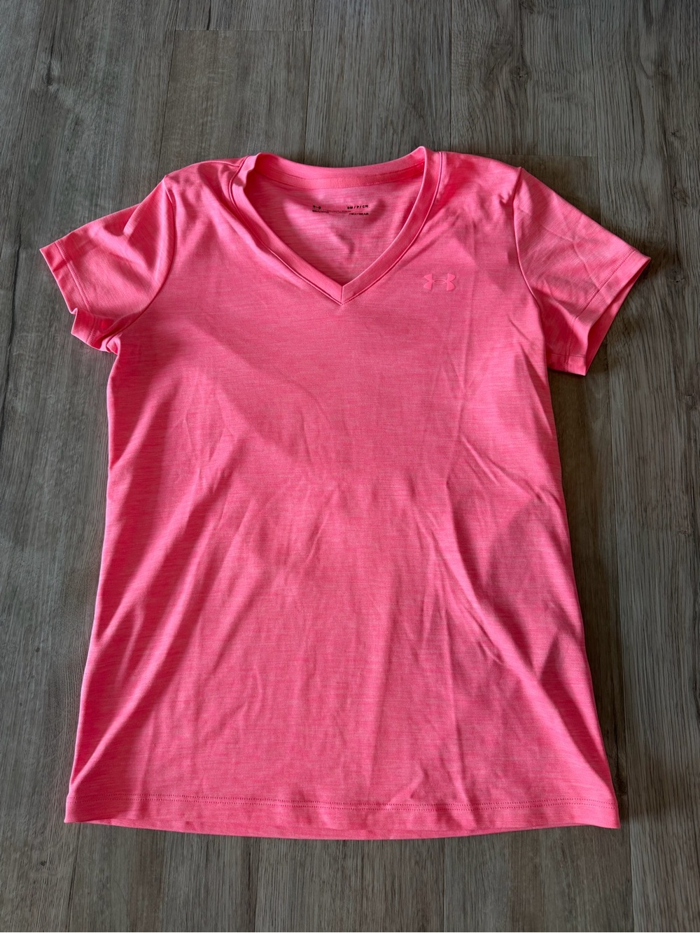 Women’s Under Armour V-Neck Athletic T-Shirt - Pink - Size Small